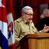 Bí thư Thứ nhất Đảng Cộng sản Cuba (PCC), Đại tướng Raúl Castro Ruz phát biểu trong phiên khai mạc Đại hội Đảng Cộng sản Cuba ở La Habana, ngày 16/4/2021. (Ảnh: AFP/TTXVN)