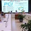 Hội nghị đánh giá PCI năm 2020 và thảo luận các nhiệm vụ, giải pháp nâng cao chỉ số PCI năm 2021 tỉnh Đồng Tháp. (Ảnh: Nguyễn Văn Trí/TTXVN)