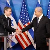 Thủ tướng Israel Benjamin Netanyahu (phải) và Ngoại trưởng Mỹ Antony Blinken trong cuộc họp báo chung tại Jerusalem ngày 25/5/2021. (Ảnh: THX/TTXVN)