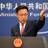 Người phát ngôn Bộ Ngoại giao Trung Quốc Triệu Lập Kiên tại cuộc họp báo ở Bắc Kinh, Trung Quốc. (Ảnh: AFP/TTXVN)