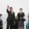 Tổng Bí thư, Chủ tịch nước Lào kết thúc tốt đẹp chuyến thăm hữu nghị chính thức Việt Nam. (Ảnh: Phương Hoa/TTXVN)