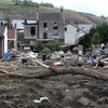 Những đống rác thải sau đợt lũ lụt tại Trooz, Bỉ, ngày 26/7/2021. (Ảnh: AFP/TTXVN)