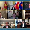 Các đại biểu tham dự hội thảo trực tuyến “Khắc phục hậu quả chiến tranh Việt Nam: Chặng đường phía trước” do Viện Hòa bình Hoa Kỳ (USIP) tổ chức ngày 3/8/2021. (Ảnh: TTXVN)