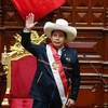 Tổng thống đắc cử Peru Pedro Castillo tại lễ tuyên thệ nhậm chức ở Lima, ngày 28/7/2021. (Ảnh: AFP/TTXVN)