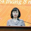 Phó Bí thư Tỉnh ủy Quảng Ninh Trịnh Thị Minh Thanh phát biểu tại hội nghị. (Ảnh: TTXVN phát)