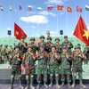 Các thành viên đội tuyển Công binh QĐND Việt Nam tại lễ trao giải cuộc thi Lộ trình an toàn. (Nguồn: qdnd.vn)