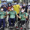 Ba kình ngư Việt Nam dự Paralympic Tokyo 2020. (Ảnh: TTXVN phát)