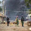 Cảnh sát Guinea tuần tra trên đường phố trong bối cảnh tình hình có nhiều biến động. (Nguồn: ghanasoccernet.com)