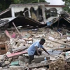Cảnh đổ nát sau trận động đất tại Les Cayes, Haiti, ngày 14/8/2021. (Ảnh: THX/TTXVN)