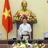 Chủ tịch Quốc hội Vương Đình Huệ phát biểu tại phiên họp thứ 2 Ủy ban Thường vụ Quốc hội. (Ảnh: Doãn Tấn/TTXVN)