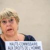Cao ủy nhân quyền LHQ Michelle Bachelet phát biểu trong cuộc họp Hội đồng nhân quyền LHQ tại Geneva, Thụy Sĩ ngày 13/9/2021. (Ảnh: AFP/ TTXVN)