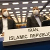 Giám đốc Tổ chức Năng lượng Nguyên tử Iran Mohammad Eslami (phải) và Đại sứ Iran tại IAEA Kazem Gharib Abadi tham dự cuộc họp thường niên của IAEA tại Vienna, Áo ngày 20/9. (Nguồn: AFP)