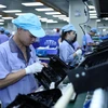 Công ty TNHH Công nghiệp chính xác EVA, vốn đầu tư của Hồng Kông (Trung Quốc) tại khu công nghiệp, đô thị VSIP Hải Phòng, chuyên sản xuất linh kiện điện tử cho máy văn phòng. (Ảnh: Danh Lam/TTXVN)