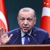 Tổng thống Thổ Nhĩ Kỳ Recep Tayyip Erdogan phát biểu tại cuộc họp ở Ankara. (Ảnh: AFP/TTXVN)