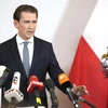 Thủ tướng Áo Sebastian Kurz trong cuộc họp báo về khủng hoảng Chính phủ, tại Vienna, ngày 8/10/2021. (Ảnh: AFP/TTXVN)