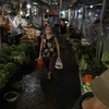 Chợ Nam Trung Yên (phường Trung Hoà, quận Cầu Giấy) cung cấp khoảng 28 tấn rau, quả, thịt, cá... phục vụ nhu cầu tiêu dùng hàng ngày của người dân. (Ảnh: Vũ Sinh/TTXVN)