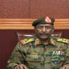 Tướng Abdel Fattah al-Burhan phát biểu trên truyền hình Sudan ngày 25/10/2021. (Ảnh: AFP/TTXVN)
