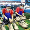 Sản xuất giày xuất khẩu tại Công ty giầy Phúc Yên (Vĩnh Phúc). (Ảnh: TTXVN)