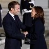 Tổng thống Pháp Emmanuel Macron (trái) và Phó Tổng thống Mỹ Kamala Harris tại cuộc gặp ở Paris, Pháp, ngày 10/11/2021. (Ảnh: AFP/TTXVN)