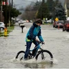 Một con đường tại British Columbia ngập lụt sau mưa bão ngày 15/11. (Nguồn: Reuters)