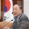 Phó Thủ tướng phụ trách kinh tế kiêm Bộ trưởng Chiến lược và Tài chính Hàn Quốc Hong Nam-ki phát biểu tại Hội nghị chiến lược kinh tế an ninh đối ngoại ở Seoul, ngày 7/11/2021. (Ảnh: Yonhap/TTXVN)