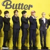 Các thành viên ban nhạc đình đám của Hàn Quốc BTS . (Ảnh: AFP/TTXVN)