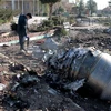 Mảnh vỡ máy bay của hãng hàng không Ukraine rơi gần thủ đô Tehran, Iran ngày 9/1/2020. (Ảnh: THX/TTXVN)