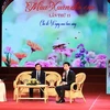 Ông Đỗ Quang Vinh, đại diện Ngân hàng SHB - đơn vị đồng hành cùng Quỹ Bảo trợ trẻ em Việt Nam tham gia giao lưu tại chương trình. (Ảnh: Hoàng Hiếu/TTXVN)