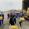 Công đoàn Hưng Yên tiêu thụ nông sản ùn tắc tại cửa khẩu Lạng Sơn. (Ảnh: Đinh Tuấn/TTXVN)