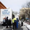 Một điểm xét nghiệm COVID-19 tại Washington, DC, Mỹ ngày 5/1/2022. (Ảnh: THX/TTXVN)