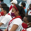 Học sinh đeo khẩu trang phòng dịch COVID-19 tại trường học ở La Habana, Cuba, ngày 15/11/2021. (Ảnh: THX/TTXVN)