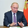 Tổng thống Vladimir Putin tại cuộc họp trực tuyến ở Moskva, Nga. (Ảnh: AFP/TTXVN)