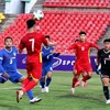 U23 Việt Nam khởi đầu Vòng loại U23 châu Á 2022 với chiến thắng 1-0 trước U23 Đài Bắc Trung Hoa ngày 27/10/2021. (Ảnh: TTXVN)