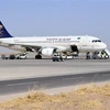 Máy bay của hãng hàng không quốc gia Saudi Arabia (Saudi Airlines) tại sân bay Arbil, Iraq. Ảnh: (AFP/TTXVN)