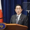 Thủ tướng Nhật Bản Kishida Fumio phát biểu tại cuộc họp báo ở Tokyo ngày 17/2/2022. (Ảnh: Kyodo/TTXVN)