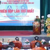 Thượng tướng Võ Minh Lương, Thứ trưởng Bộ Quốc phòng, Trưởng cơ quan đầu mối Quốc gia Việt Nam về phòng, chống phổ biến vũ khí hủy diệt hàng loạt phát biểu tại phiên họp. (Ảnh: Trọng Đức/TTXVN)