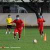 Các cầu thủ U23 Việt Nam luyện tập. (Ảnh: TTXVN/phát)