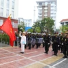 Trung tá Đỗ Thanh Long, Tiểu đoàn trưởng Tiểu đoàn Cảnh sát cơ động, phát biểu tuyên thệ nhận nhiệm vụ. (Nguồn: thanhnien.vn)