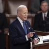 Tổng thống Mỹ Joe Biden đọc Thông điệp Liên bang 2022 tại phiên họp lưỡng viện Quốc hội ở Washington, DC, ngày 1/3/2022. (Ảnh: AFP/TTXVN)