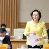 Bộ trưởng Bộ Nội vụ Phạm Thị Thanh Trà phát biểu tại Phiên họp thứ nhất Ban Chỉ đạo cải cách thủ tục hành chính của Chính phủ. (Ảnh: Dương Giang-TTXVN)