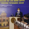 Ông Nguyễn Văn Nên, Ủy viên Bộ Chính trị, Bí thư Thành ủy Tp. Hồ Chí Minh phát biểu chỉ đạo tại hội nghị. (Ảnh: Xuân Anh/TTXVN)
