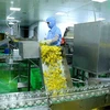 Dây chuyền đóng lọ ớt xuất khẩu tại nhà máy chế biến của Công ty CP chế biến thực phẩm xuất khẩu GOC. (Ảnh: Vũ Sinh/TTXVN)