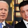 Tổng thống Mỹ Joe Biden và người đồng cấp Ukraine Volodymyr Zelensky. (Nguồn: CNN)