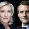 Tổng thống Pháp Emmanuel Macron (phải) và ứng cử viên Marine Le Pen. (Ảnh: AFP/TTXVN)