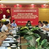 Đoàn giám sát số 1 của HĐND thành phố Hà Nội làm việc với UBND quận Thanh Xuân. (Ảnh: Tuyết Mai/TTXVN)