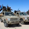 Lực lượng ủng hộ Chính phủ Yemen được triển khai tại ngoại ô thành phố Ataq, phía Đông cảng Aden trên Biển Đỏ, ngày 28/1/2022. (Ảnh: AFP/TTXVN)