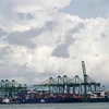  Các tàu chở hàng tại cảng Singapore. (Ảnh: THX/TTXVN)