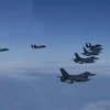 Máy bay chiến đấu của Hàn Quốc và Mỹ tham gia cuộc tập trận chung trên biển Hoàng Hải ngày 7/6/2022. (Ảnh: Yonhap/TTXVN)
