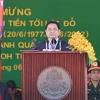 Thủ tướng Phạm Minh Chính phát biểu tại Lễ kỷ niệm 45 năm “Con đường tiến tới đánh đổ chế độ diệt chủng Pol Pot” của Thủ tướng Campuchia Hun Sen. (Ảnh: Dương Giang/TTXVN)