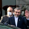 Trưởng đoàn đàm phán về khôi phục thỏa thuận hạt nhân của Iran Ali Bagheri Kani (phải) sau một cuộc họp ở Vienna, Áo, ngày 3/12/2021. (Ảnh: AFP/TTXVN)